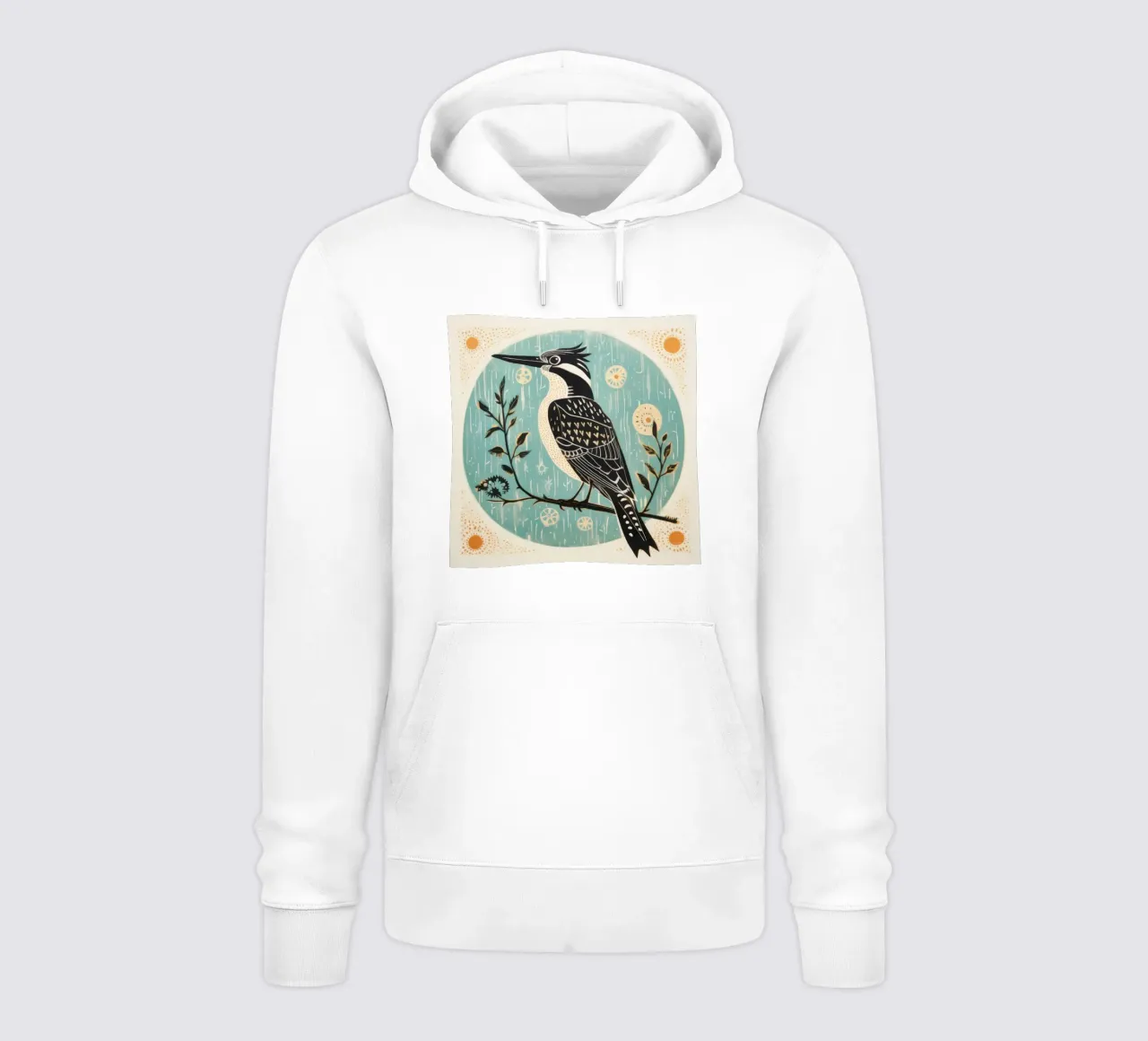 Martin pescatore verde 2 felpa con cappuccio da Minimal Animal Art