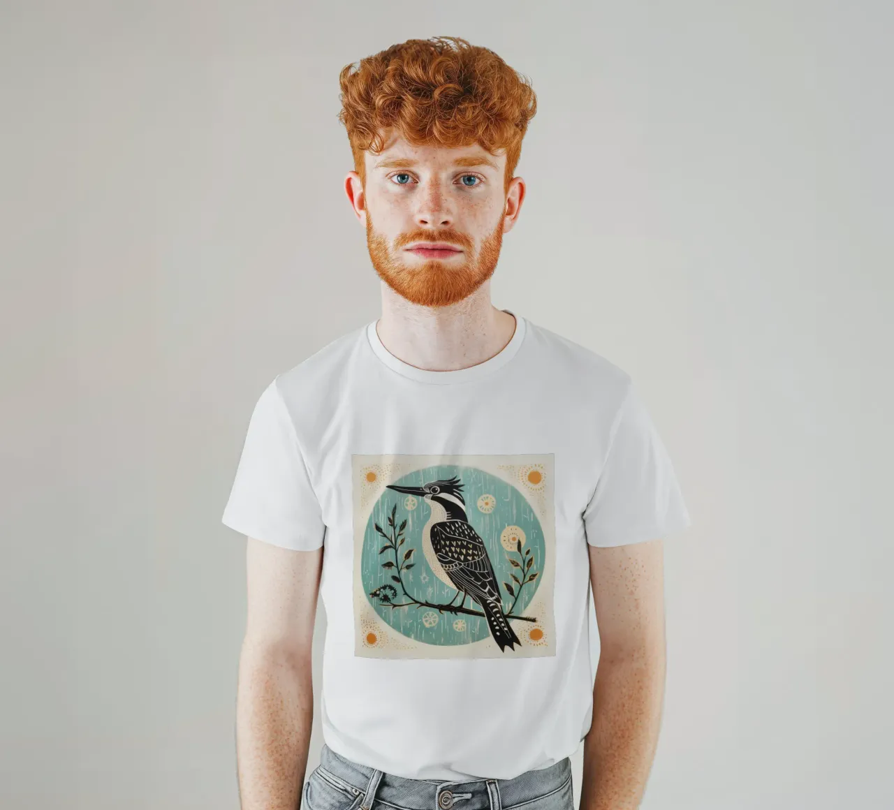 Martin pescatore verde 2 t-shirt da Minimal Animal Art