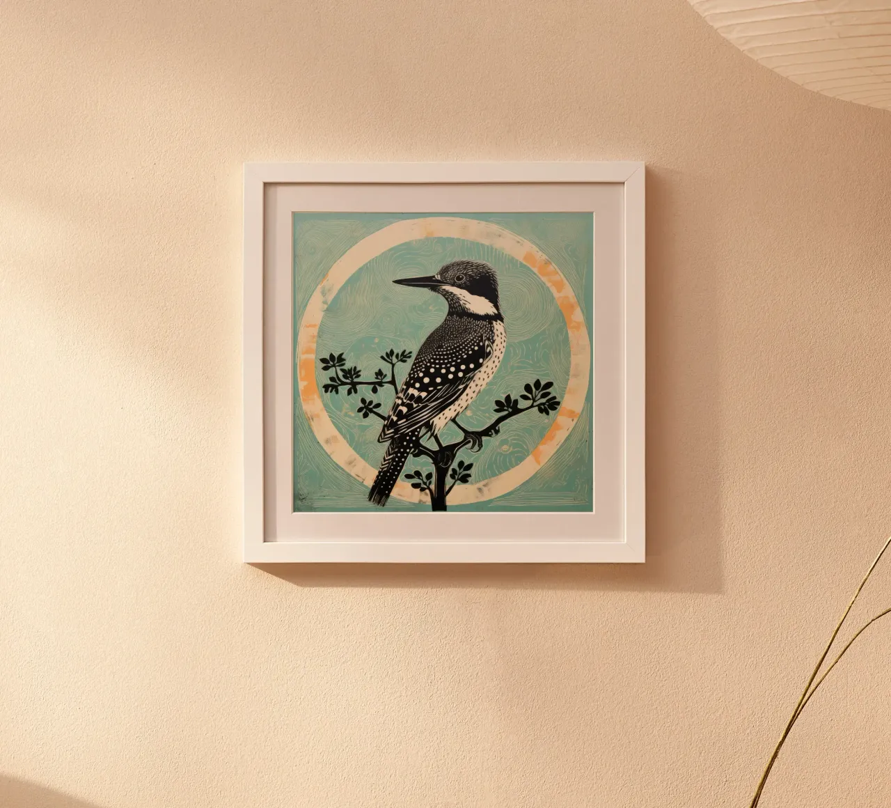 Martin pescatore verde 3 poster con telaio in alluminio da Minimal Animal Art