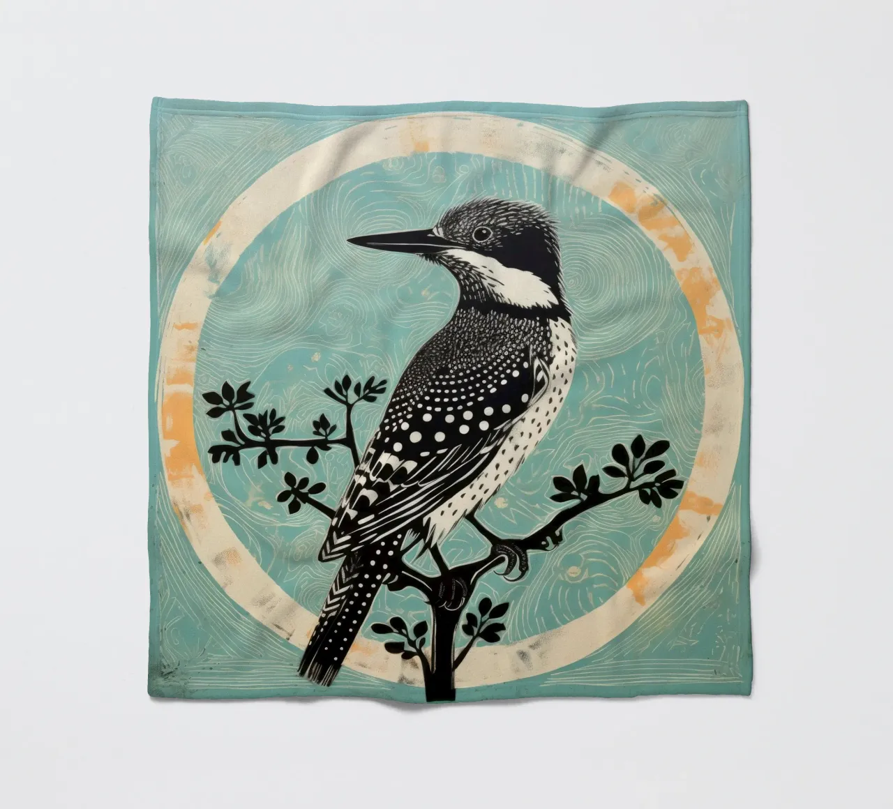 Martin pescatore verde 3 coperta in pile da Minimal Animal Art