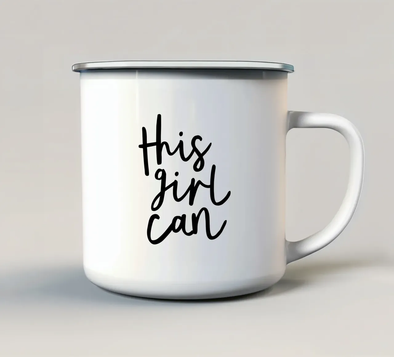Questa ragazza può tazza in smalto da THE MOTIVATED TYPE