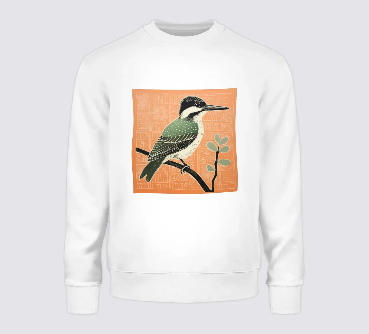 Martin pescatore verde 4 felpa da Minimal Animal Art