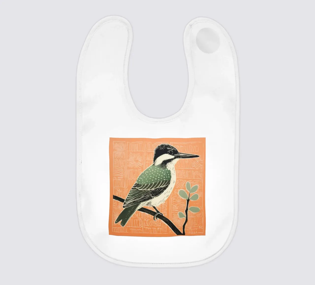 Martin pescatore verde 4 bavaglino da Minimal Animal Art