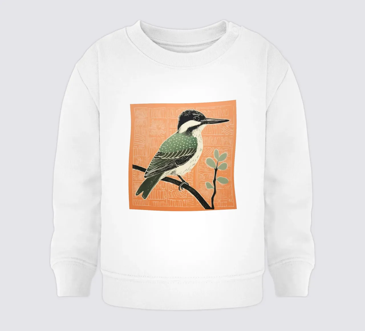 Martin pescatore verde 4 felpa neonato da Minimal Animal Art