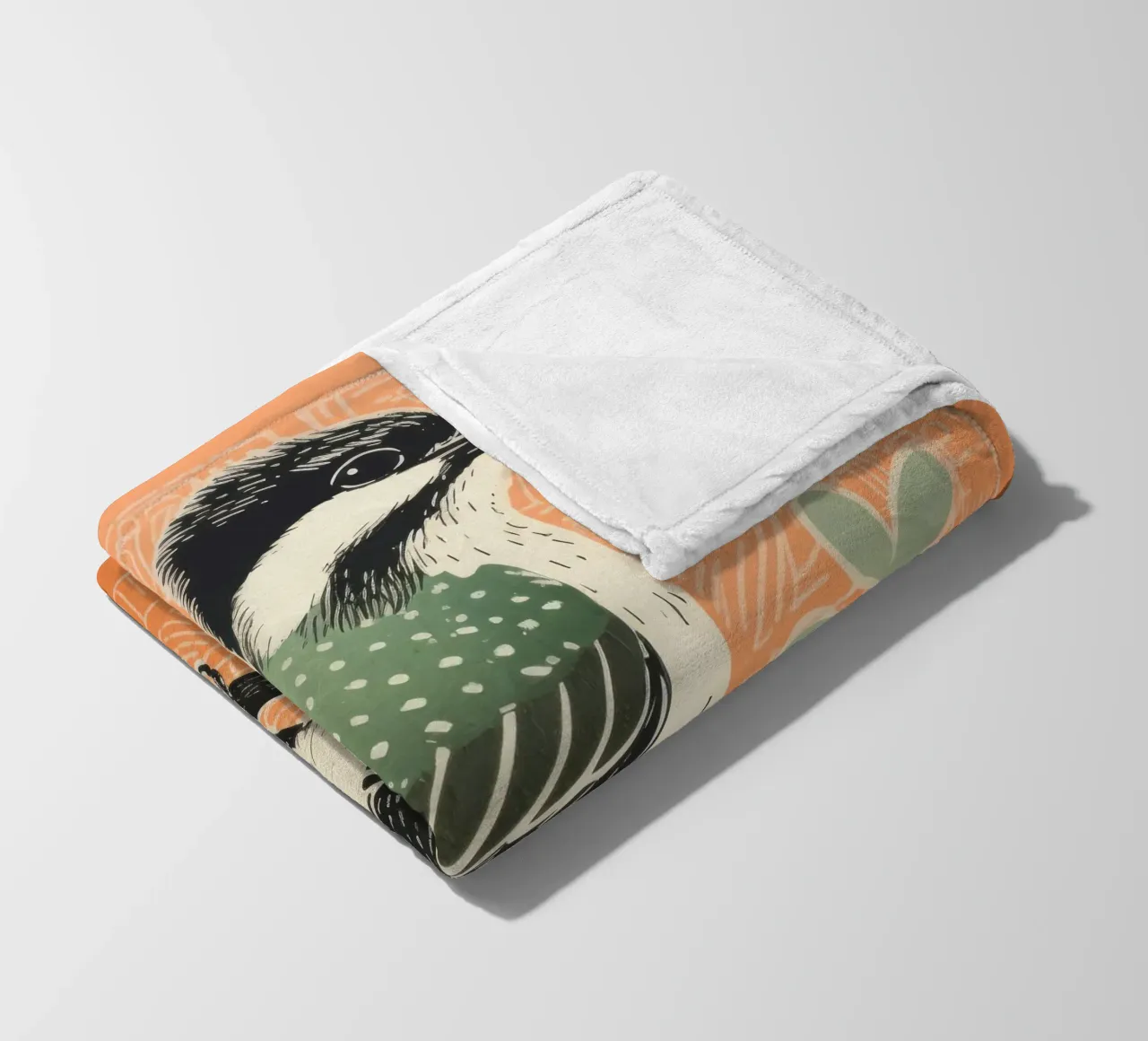 Martin pescatore verde 4 coperta in pile da Minimal Animal Art