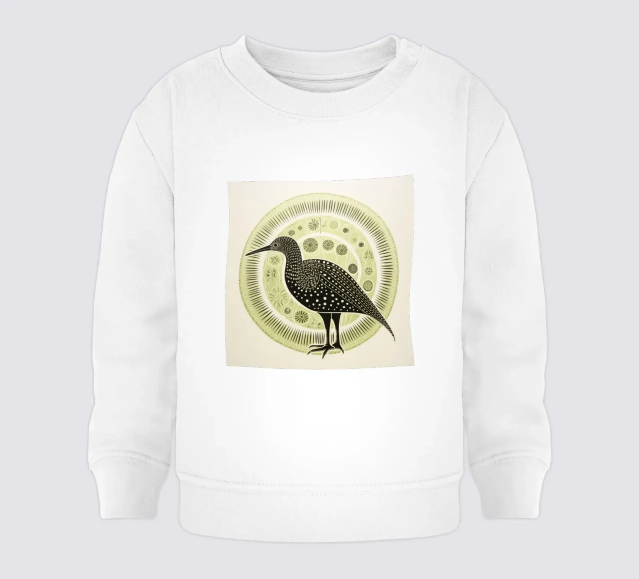 Kiwi verde 1 felpa neonato da Minimal Animal Art