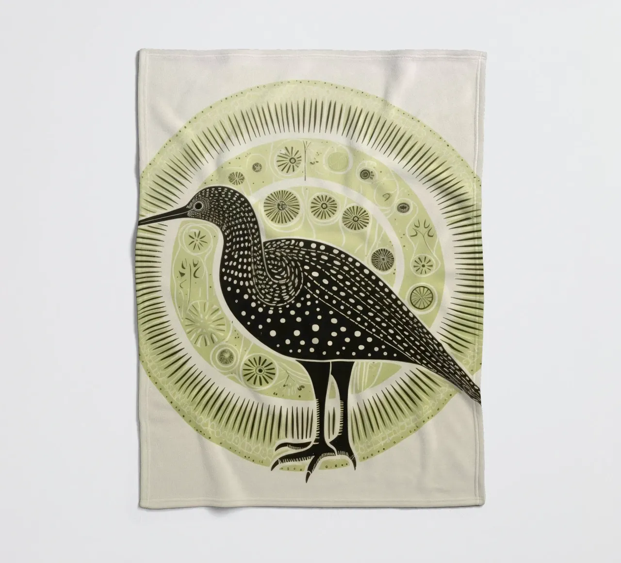 Kiwi verde 1 coperta in pile da Minimal Animal Art