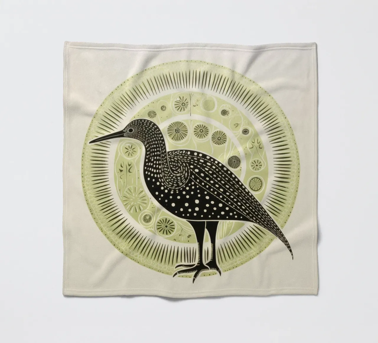 Kiwi verde 1 coperta in pile da Minimal Animal Art