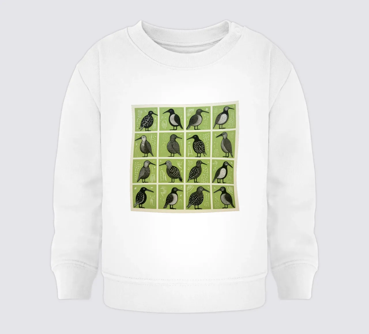 Kiwi verdi felpa neonato da Minimal Animal Art
