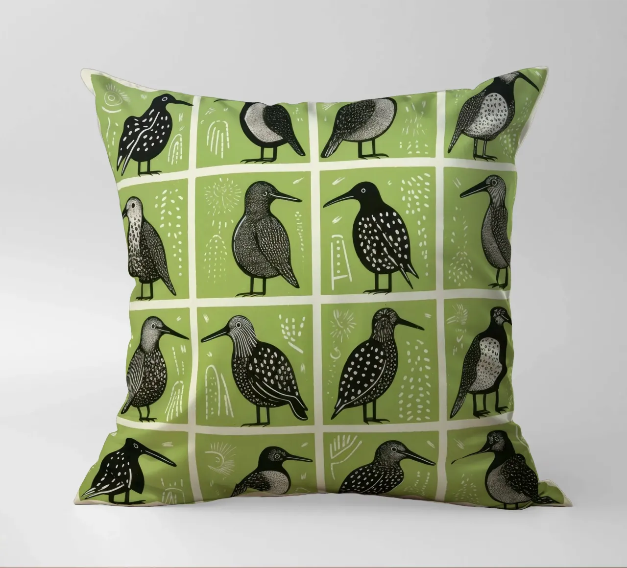 Kiwi verdi cuscino da Minimal Animal Art