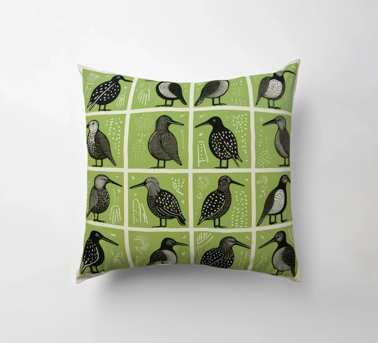 Kiwi verdi cuscino da Minimal Animal Art