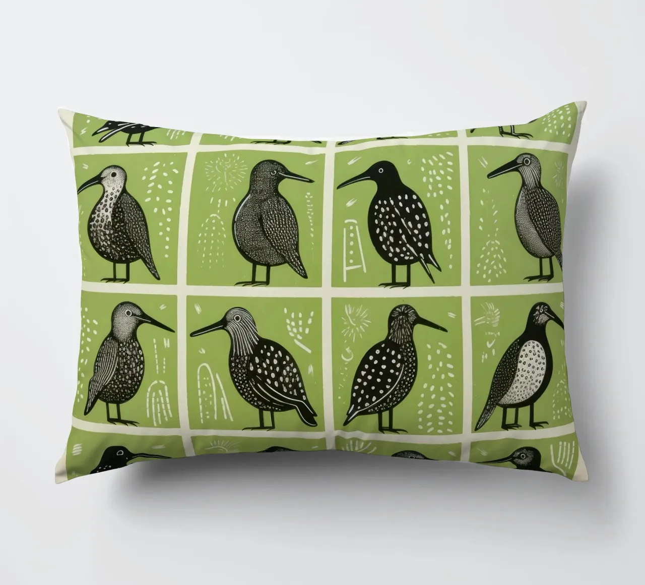 Kiwi verdi cuscino da Minimal Animal Art