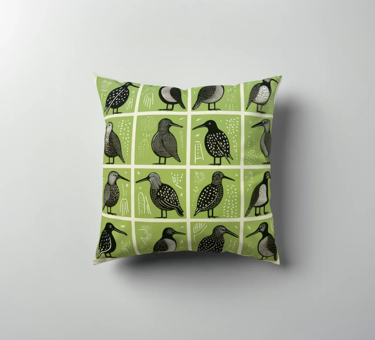 Kiwi verdi cuscino da Minimal Animal Art