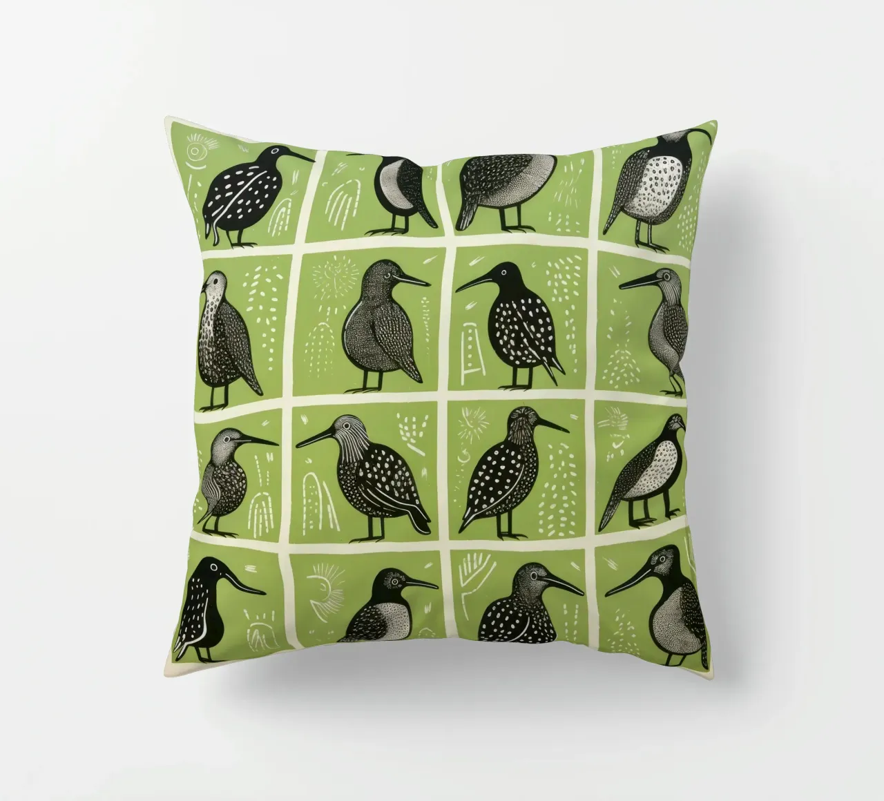Kiwi verdi cuscino da Minimal Animal Art