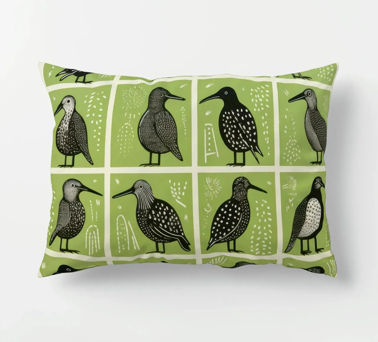 Kiwi verdi cuscino da Minimal Animal Art