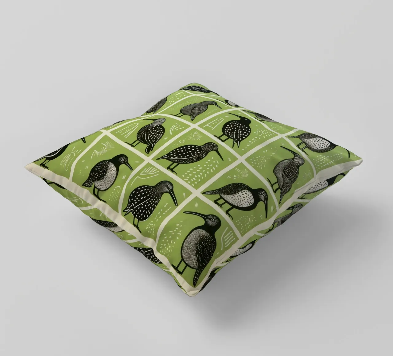 Kiwi verdi cuscino da Minimal Animal Art