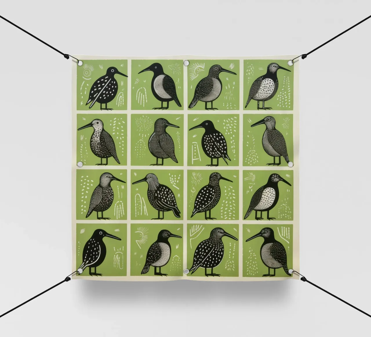 Kiwi verdi telo in pvc da Minimal Animal Art