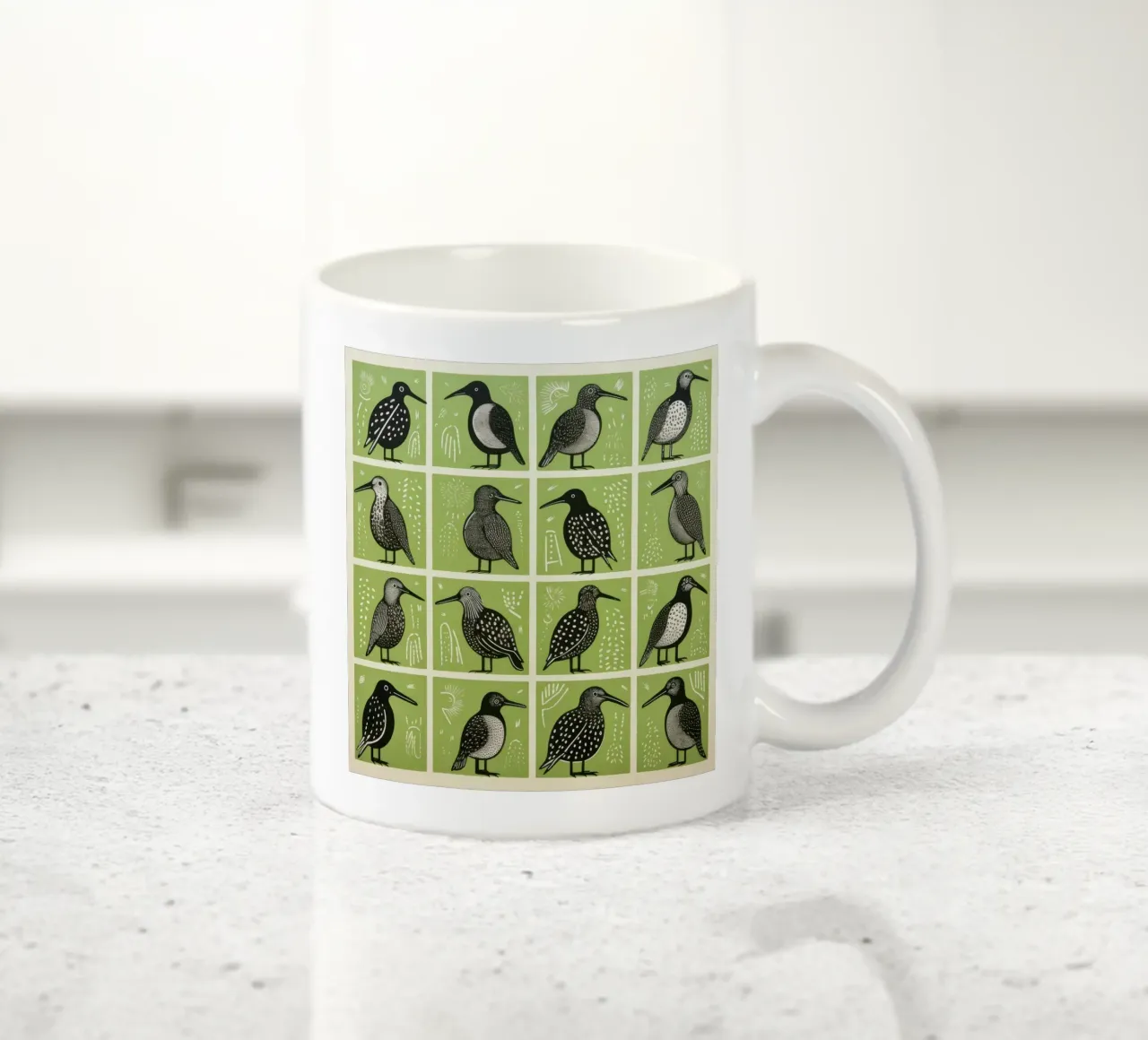 Kiwi verdi tazza in ceramica da Minimal Animal Art