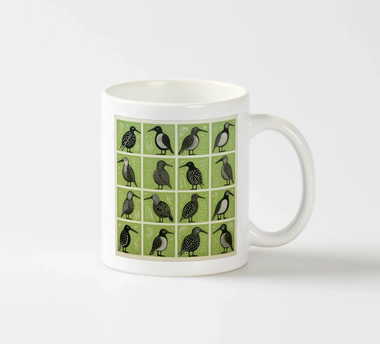 Kiwi verdi tazza in ceramica da Minimal Animal Art