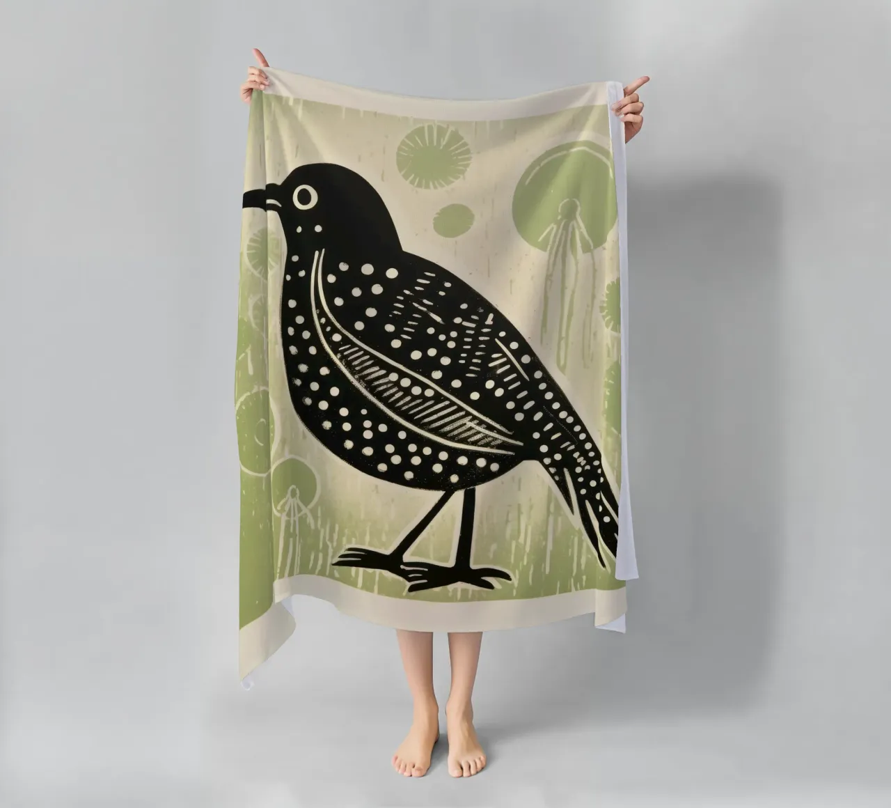 Kiwi verde 3 telo mare da Minimal Animal Art
