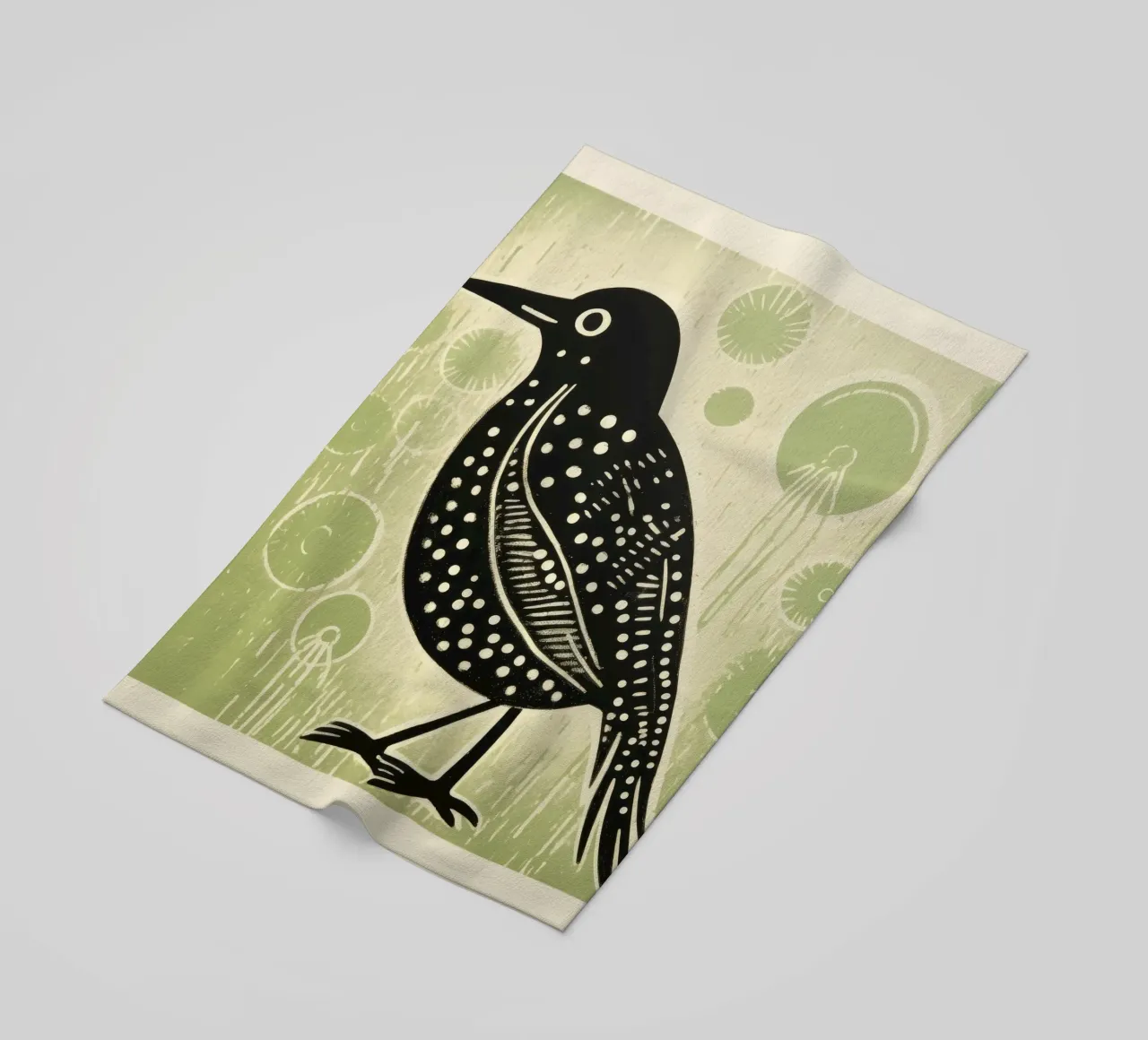 Kiwi verde 3 telo mare da Minimal Animal Art