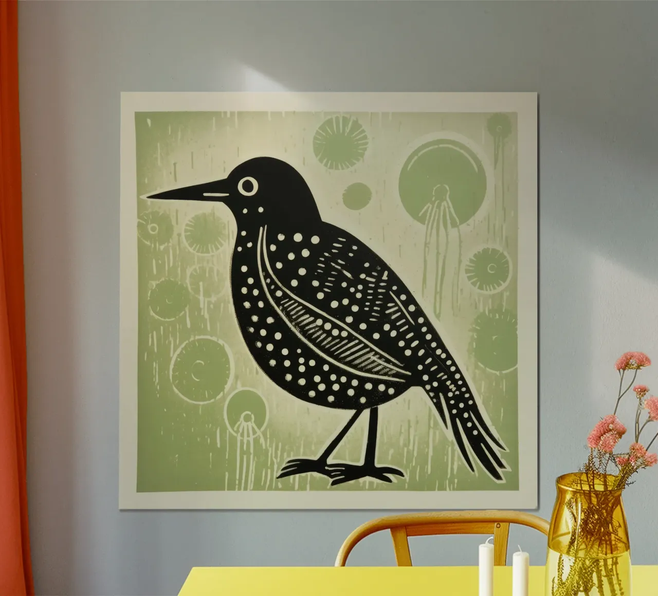 Kiwi verde 3 carta hahnemühle da Minimal Animal Art