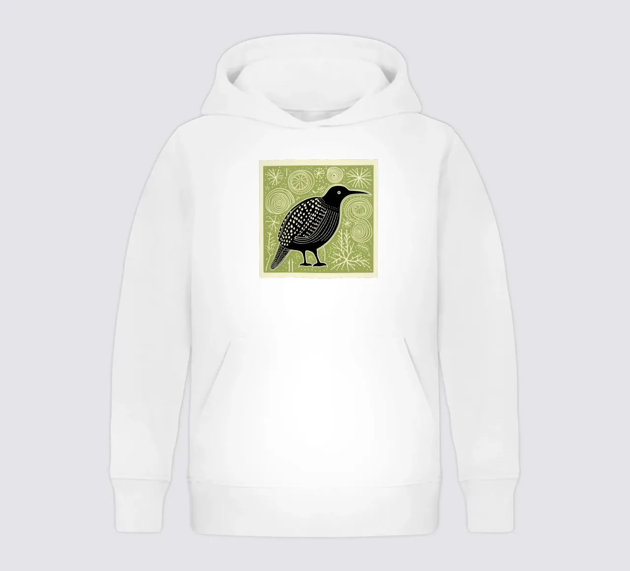 Green Kiwi 4 kids hoodie by Minimal Animal Art