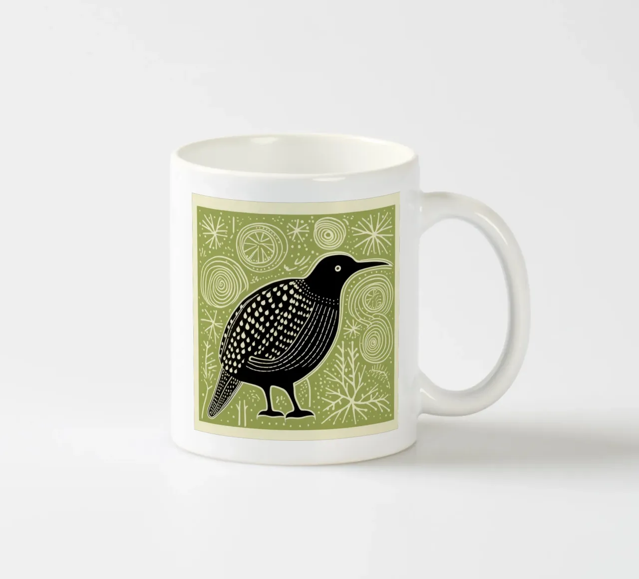 Kiwi verde 4 tazza in ceramica da Minimal Animal Art
