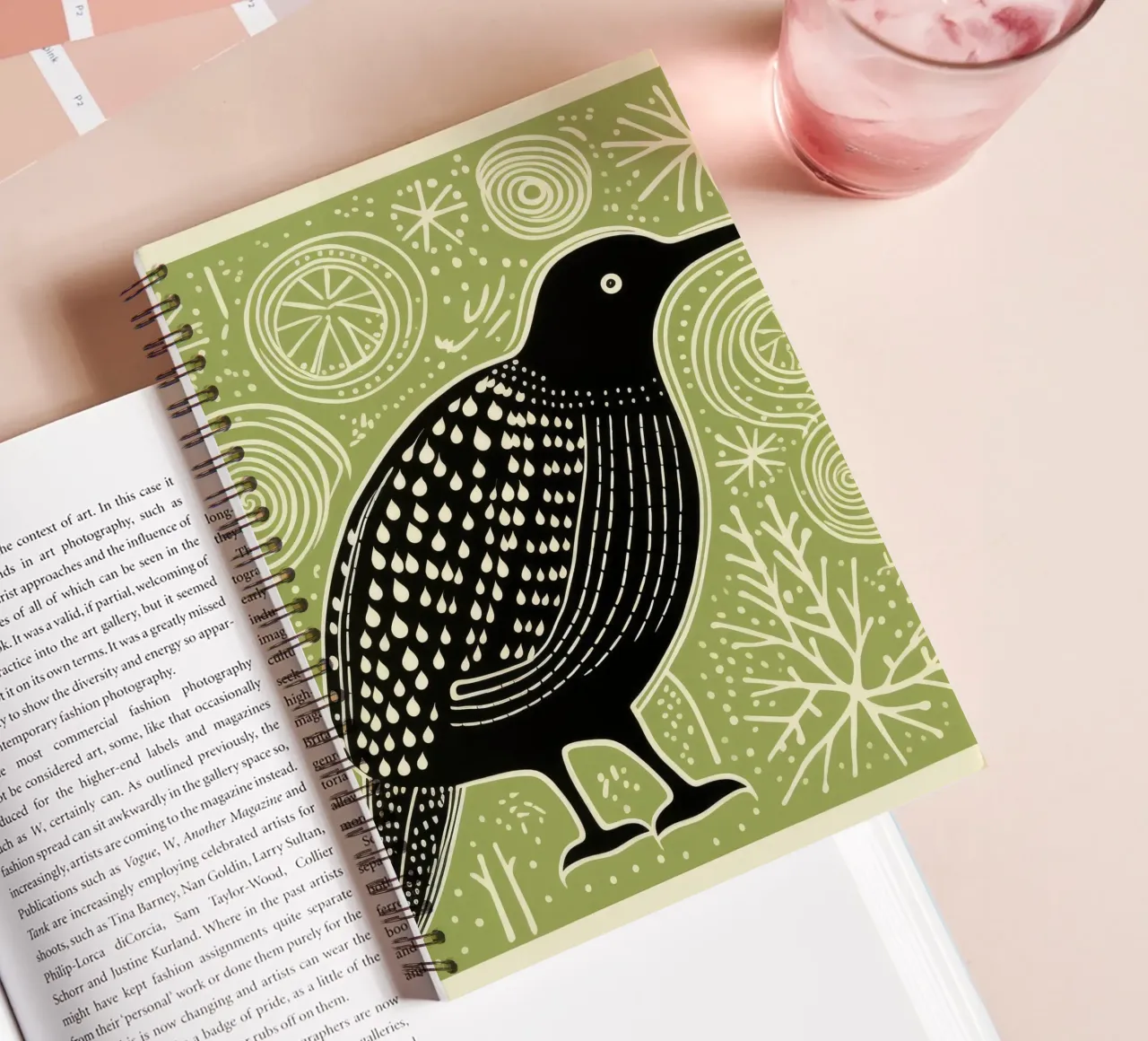 Green Kiwi 4 spiral notebook by Minimal Animal Art