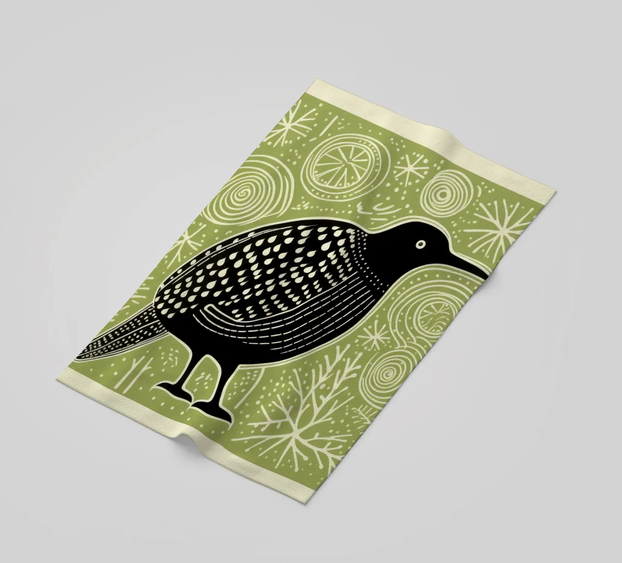 Kiwi verde 4 telo mare da Minimal Animal Art