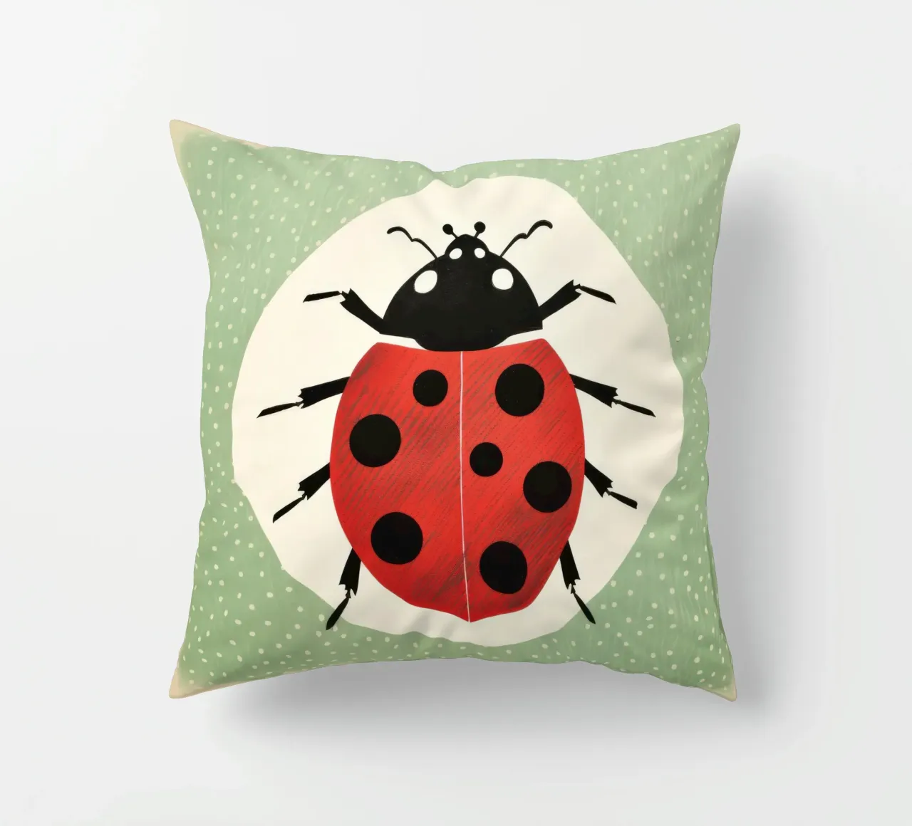 Coccinella verde 1 cuscino da Minimal Animal Art