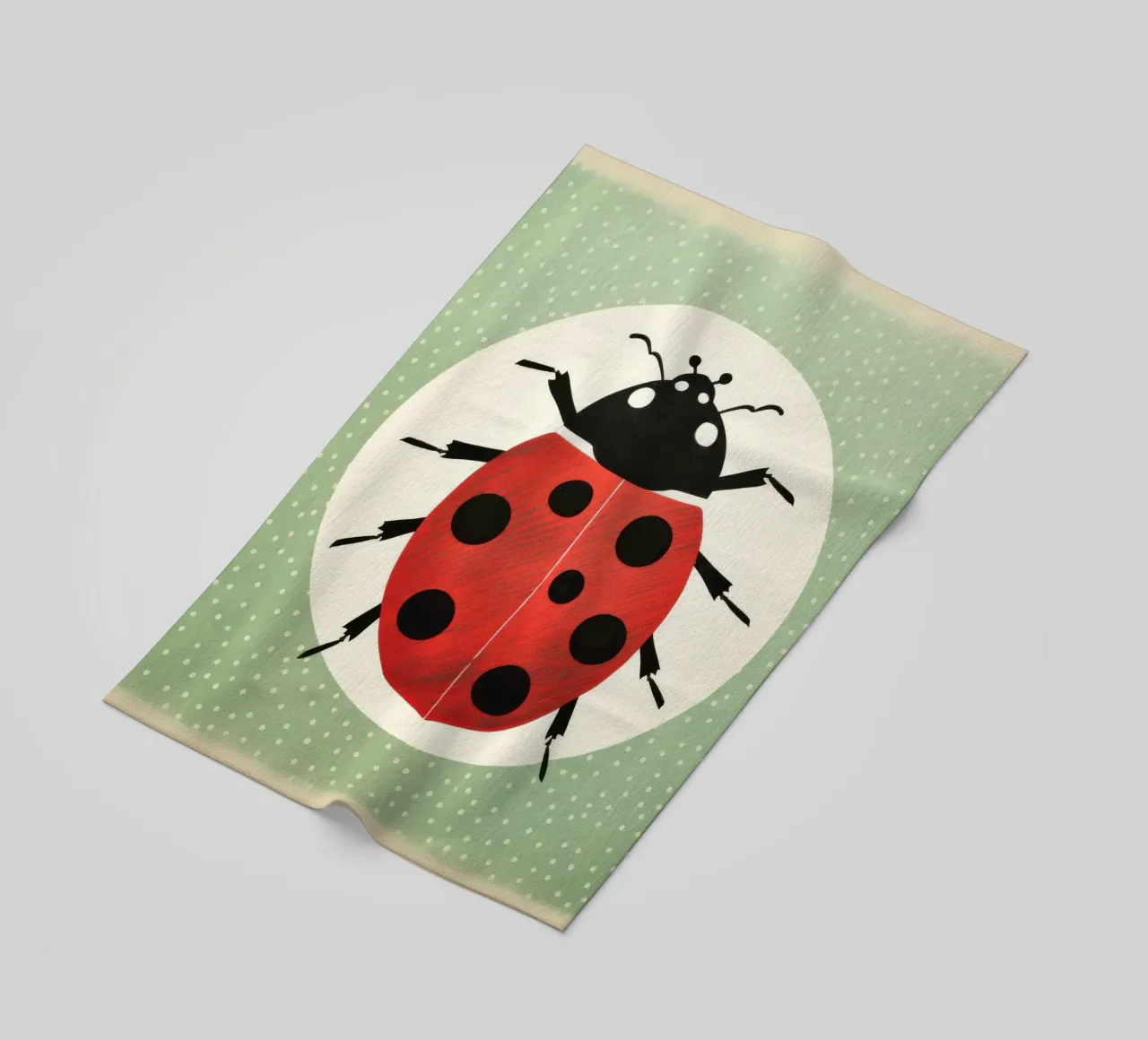 Coccinella verde 1 telo mare da Minimal Animal Art