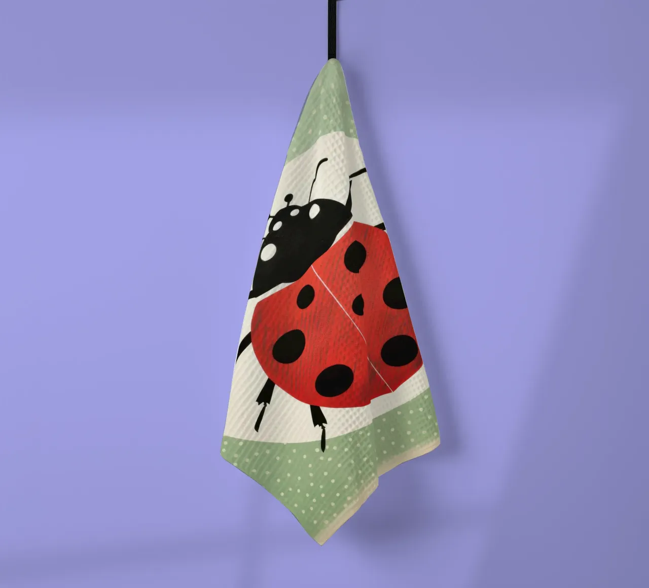 Coccinella verde 1 canovaccio da cucina da Minimal Animal Art
