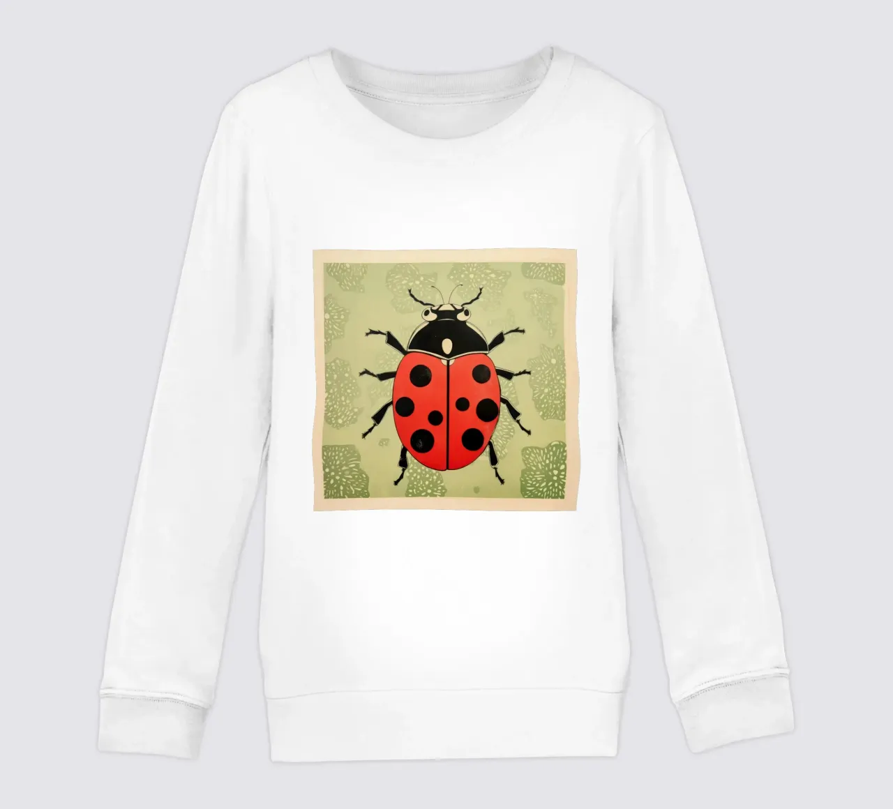 Coccinella verde 2 felpa bambino da Minimal Animal Art