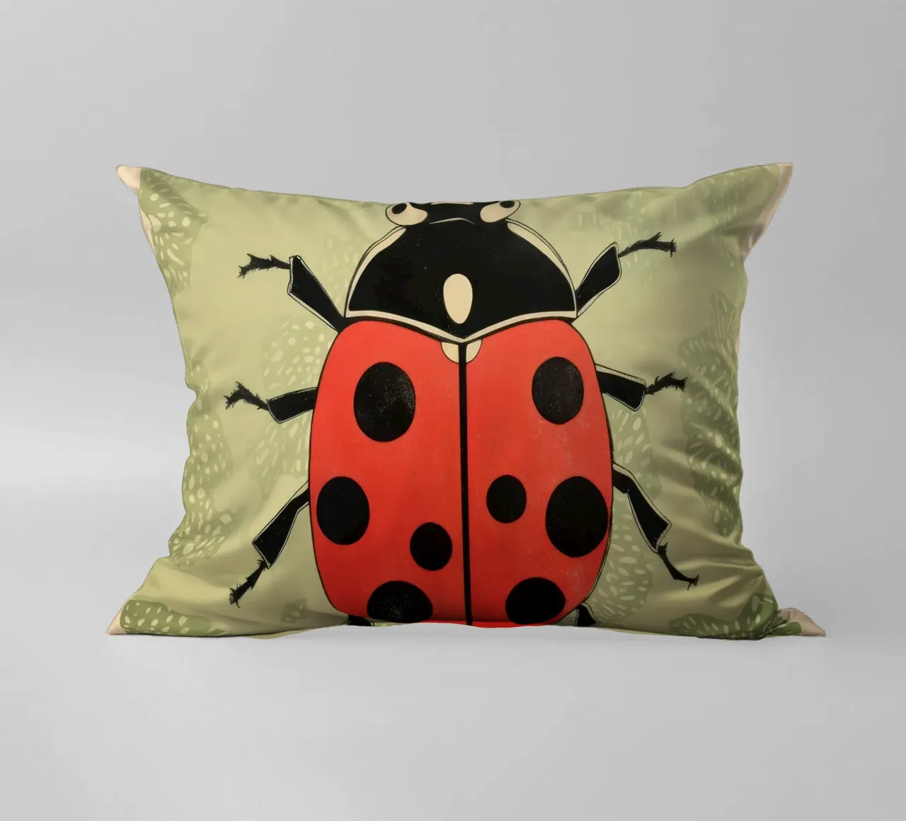Coccinella verde 2 cuscino da Minimal Animal Art