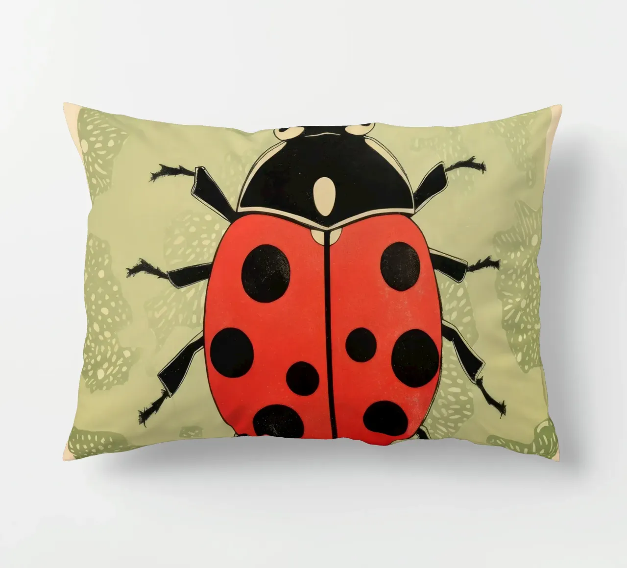 Coccinella verde 2 cuscino da Minimal Animal Art