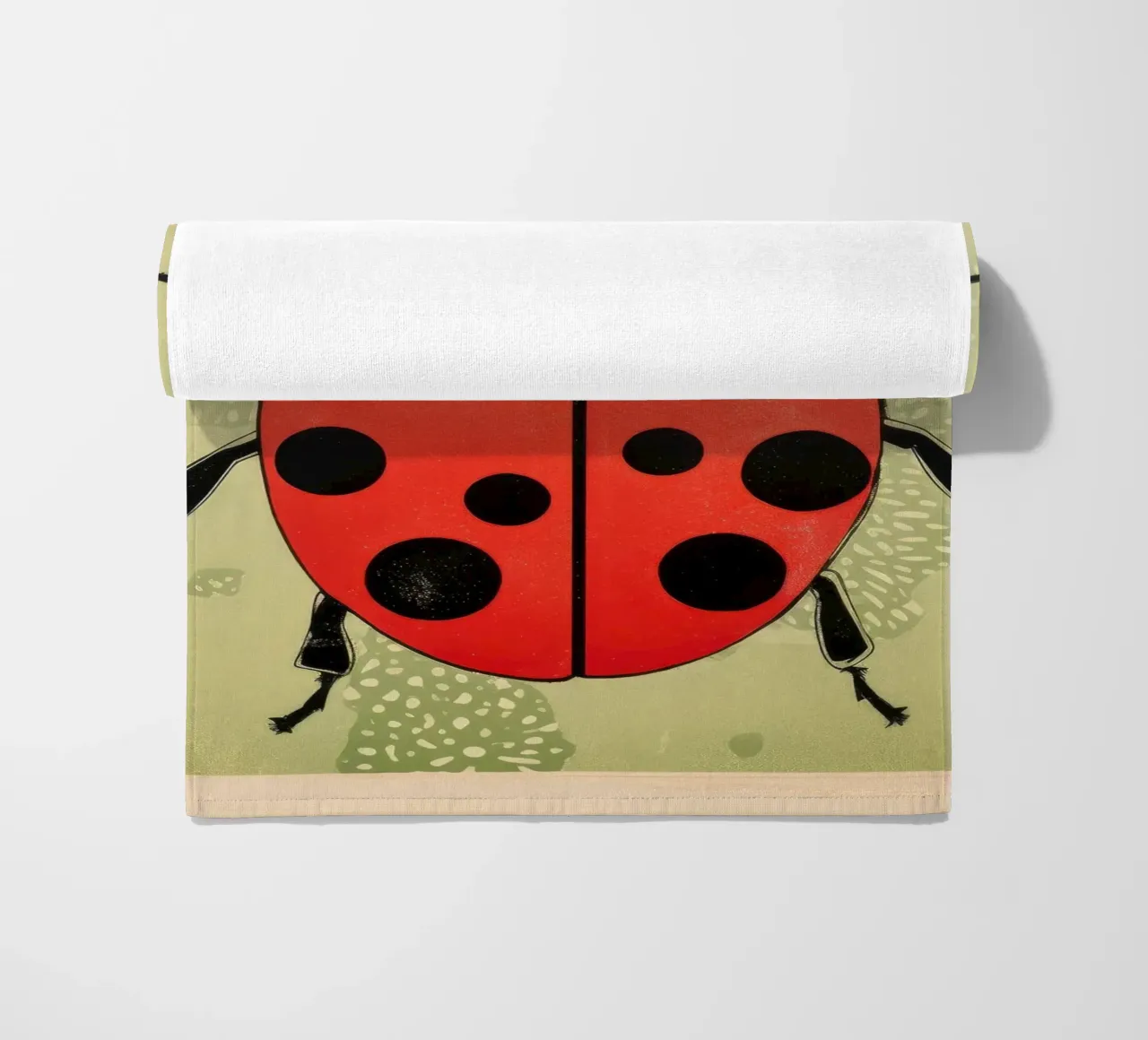 Coccinella verde 2 telo mare da Minimal Animal Art