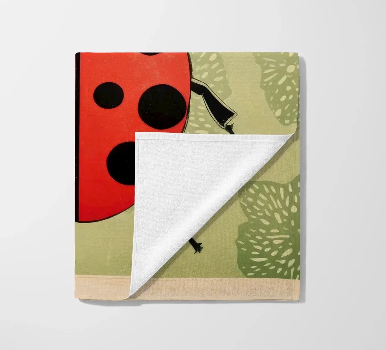 Coccinella verde 2 telo mare da Minimal Animal Art