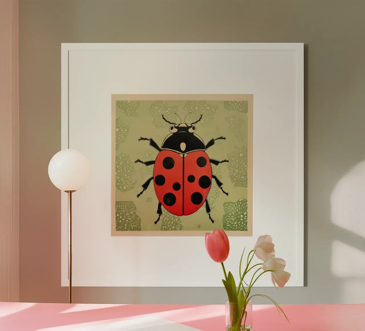 Coccinella verde 2 carta hahnemühle da Minimal Animal Art