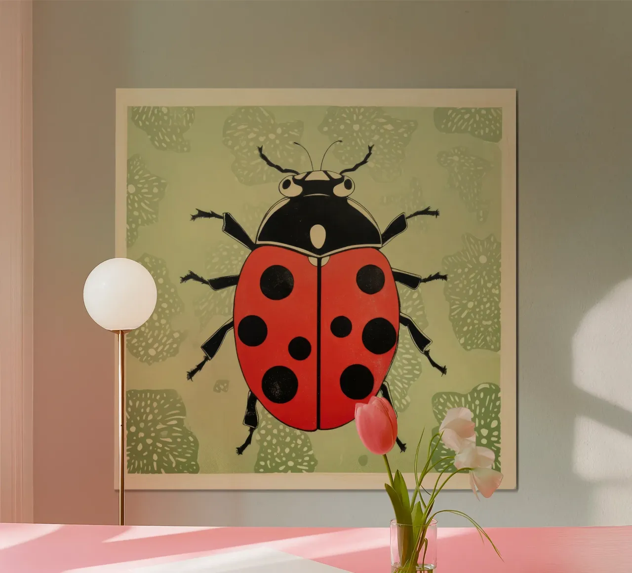 Coccinella verde 2 carta hahnemühle da Minimal Animal Art