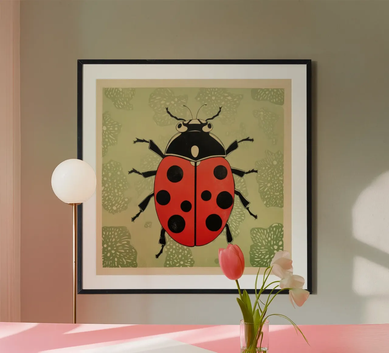 Coccinella verde 2 carta hahnemühle da Minimal Animal Art