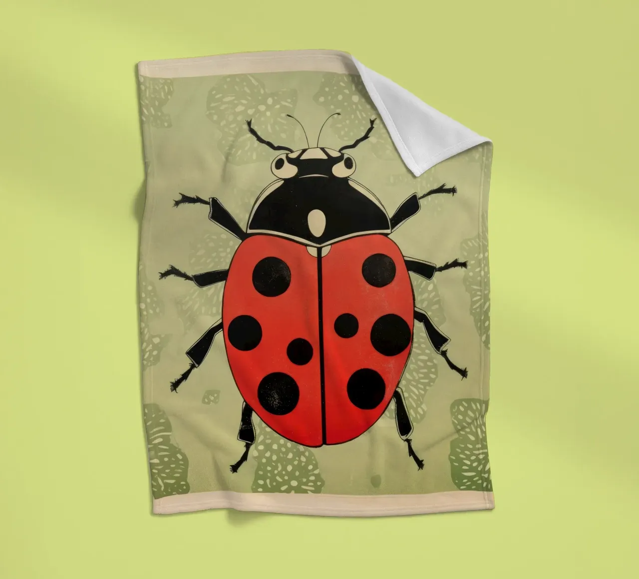 Coccinella verde 2 coperta in pile da Minimal Animal Art