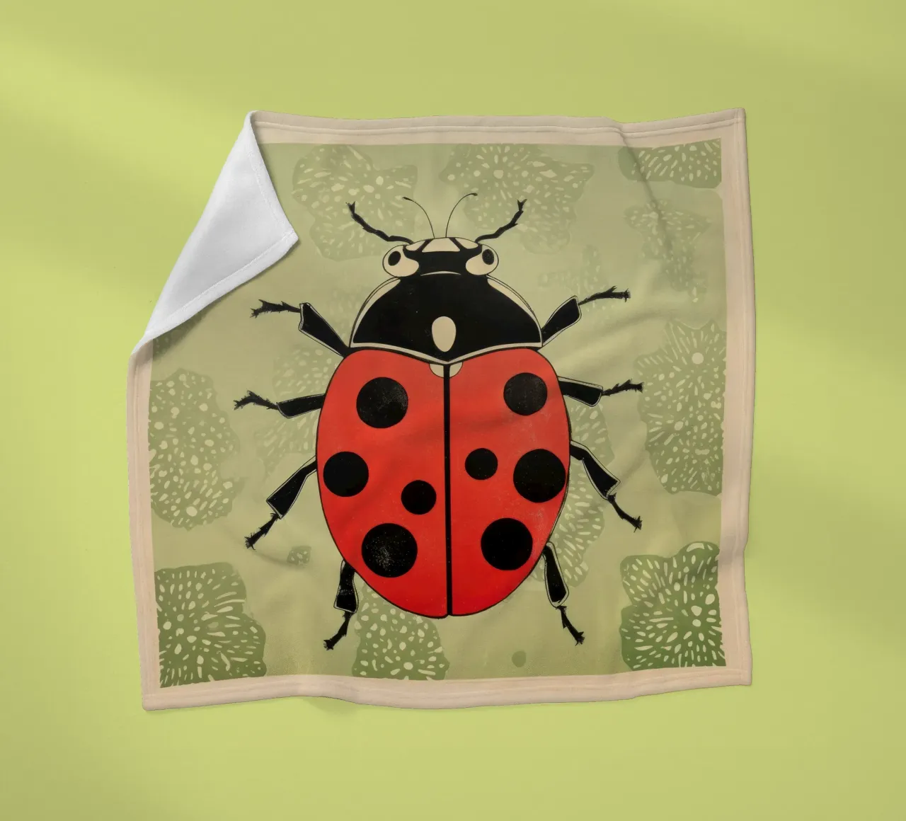 Coccinella verde 2 coperta in pile da Minimal Animal Art