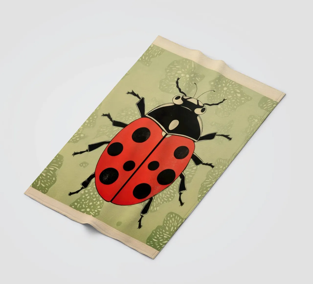 Coccinella verde 2 coperta in pile da Minimal Animal Art