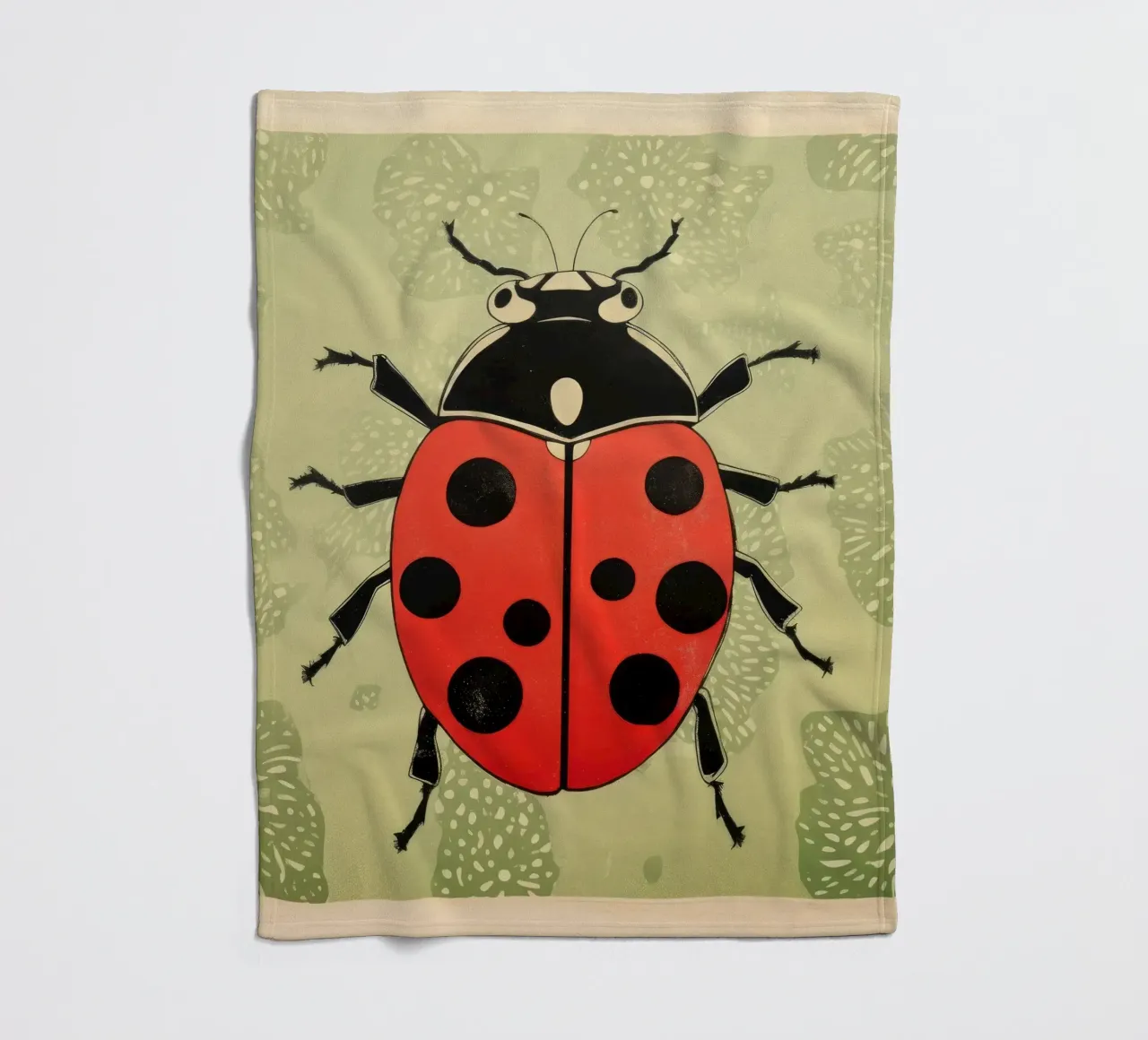 Coccinella verde 2 coperta in pile da Minimal Animal Art
