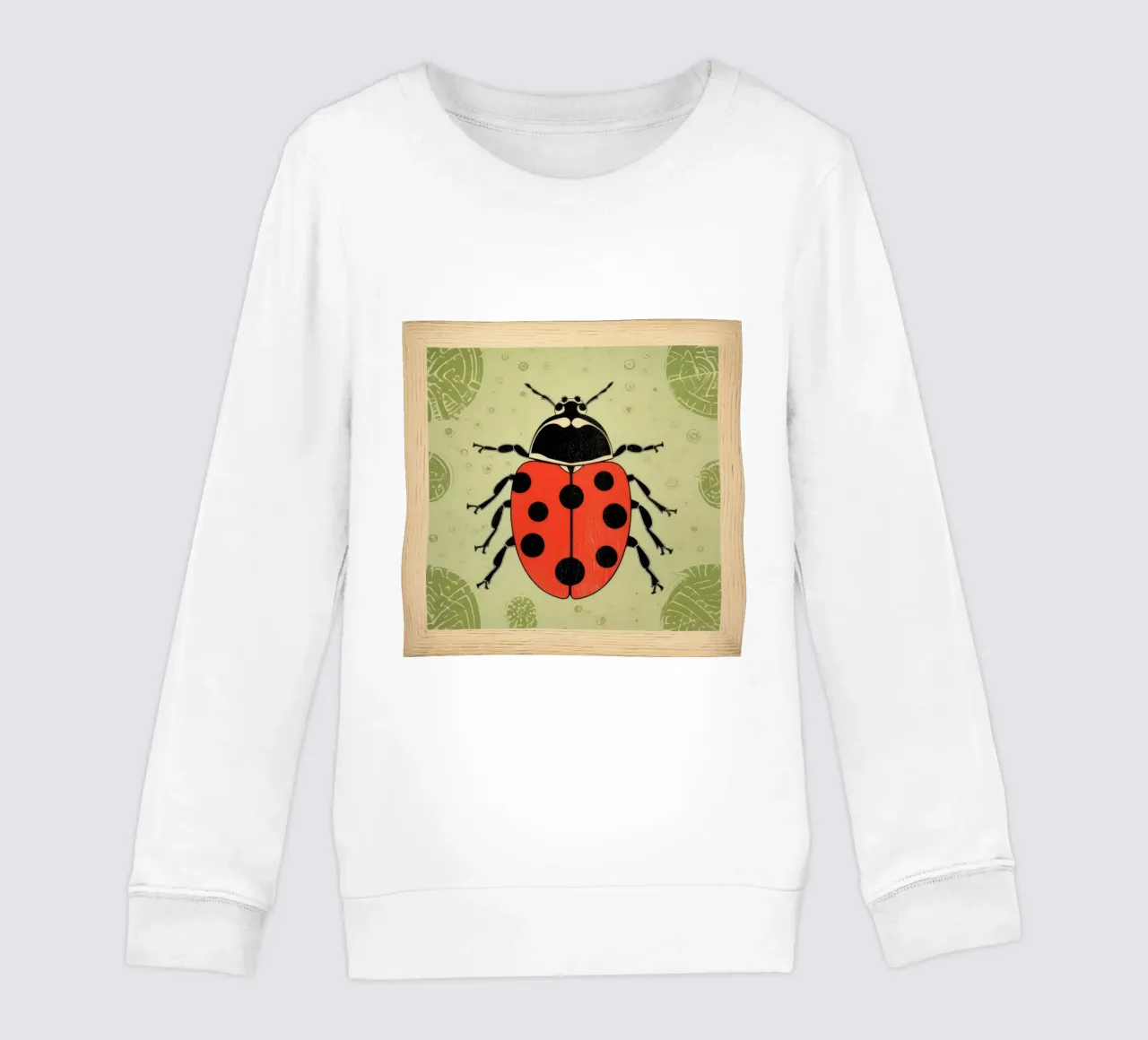 Coccinella verde 3 felpa bambino da Minimal Animal Art
