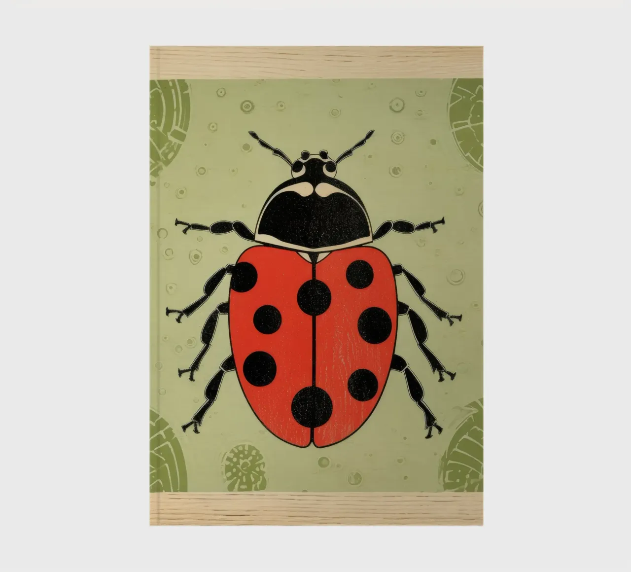 Green Ladybug 3 notebook by Minimal Animal Art