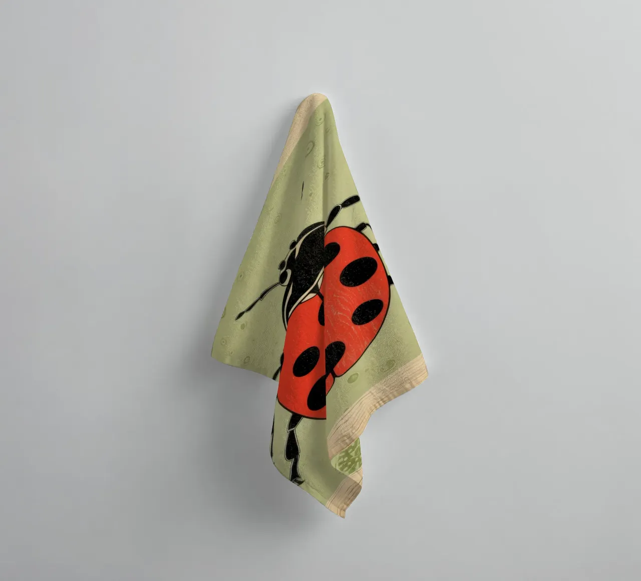 Coccinella verde 3 asciugamano da bagno da Minimal Animal Art