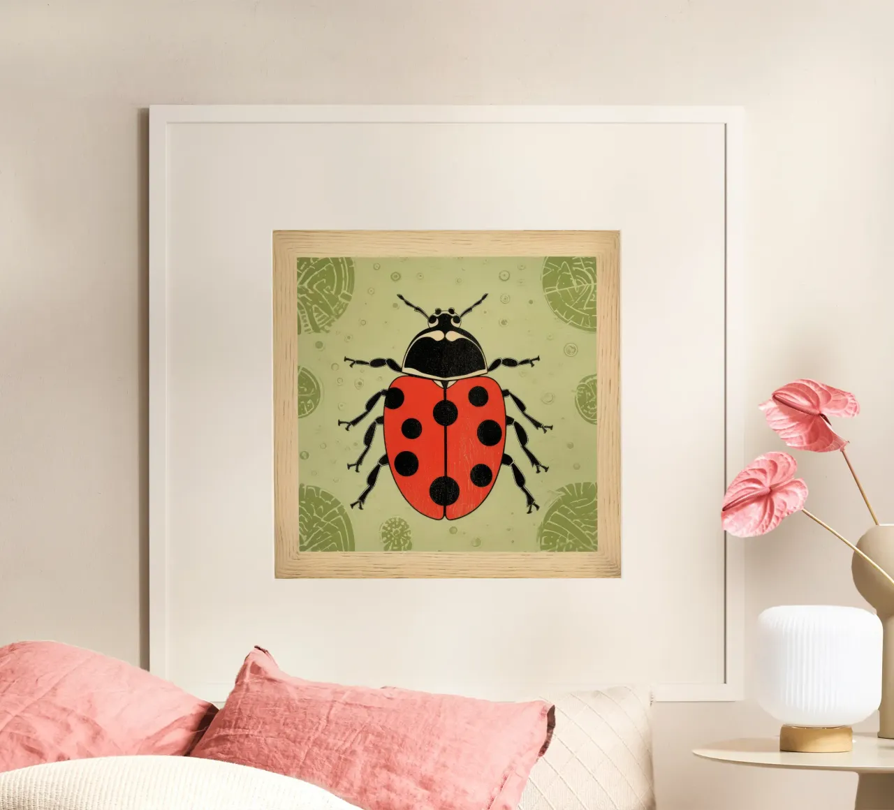 Coccinella verde 3 carta hahnemühle da Minimal Animal Art