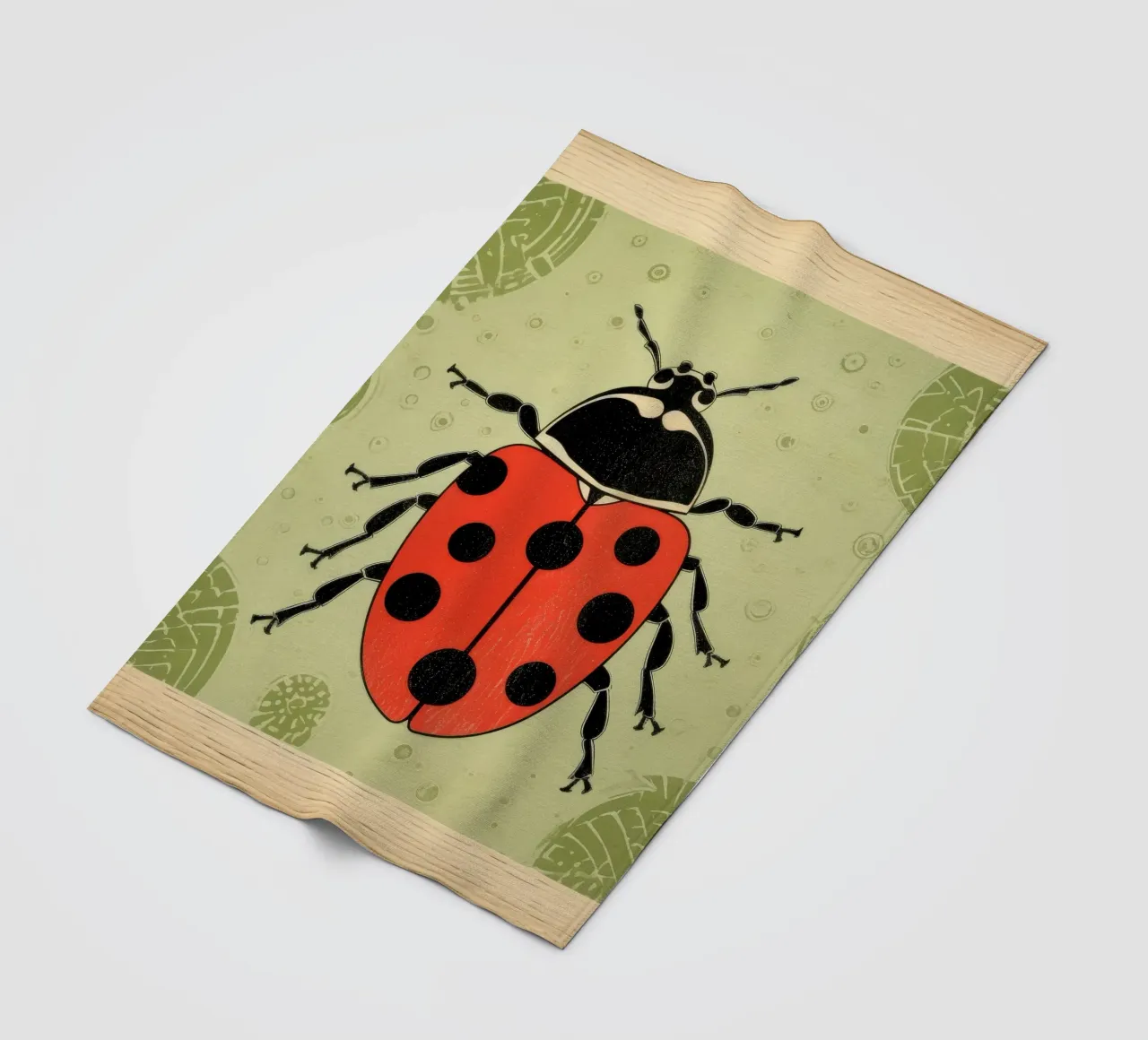 Coccinella verde 3 coperta in pile da Minimal Animal Art